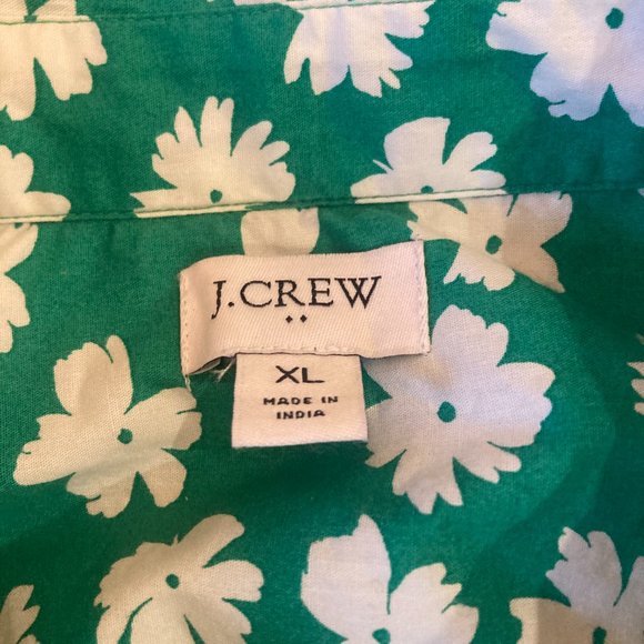 J. Crew Sleeveless Green Floral Print Collared Sleeveless Top size XL - Picture 4 of 7